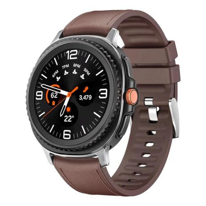 Hybrid Leather Silicone Band compatible with Samsung Galaxy Watch 8/Classic