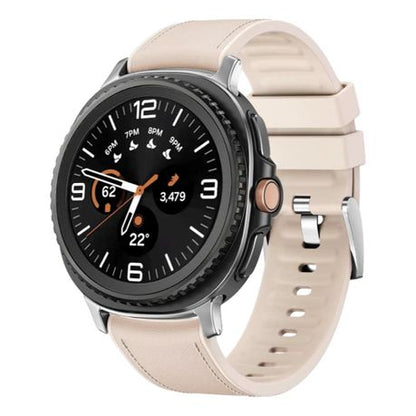 Hybrid Leather Silicone Band compatible with Samsung Galaxy Watch 8/Classic